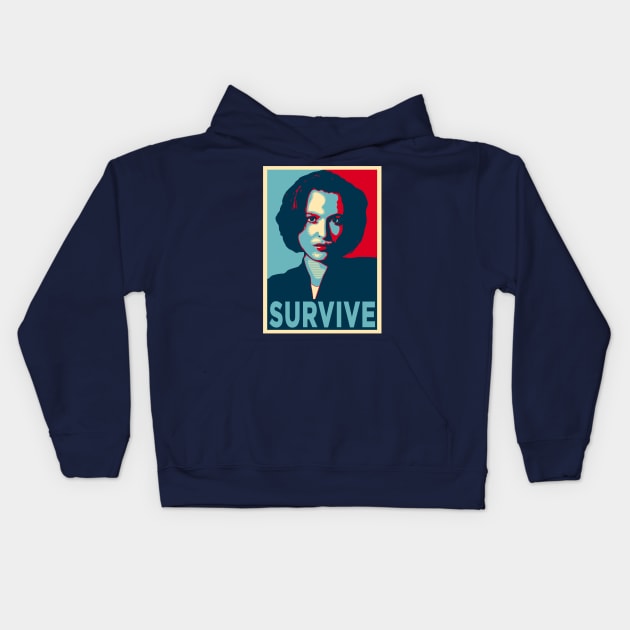 DANA SCULLY SURVIVE Kids Hoodie by Theo_P